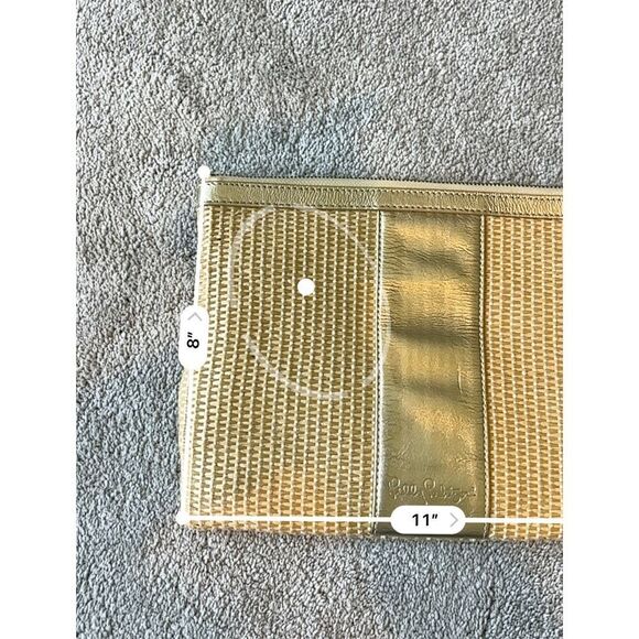 Lilly Pulitzer gold and woven rattan clutch , $118 - Picture 8 of 8
